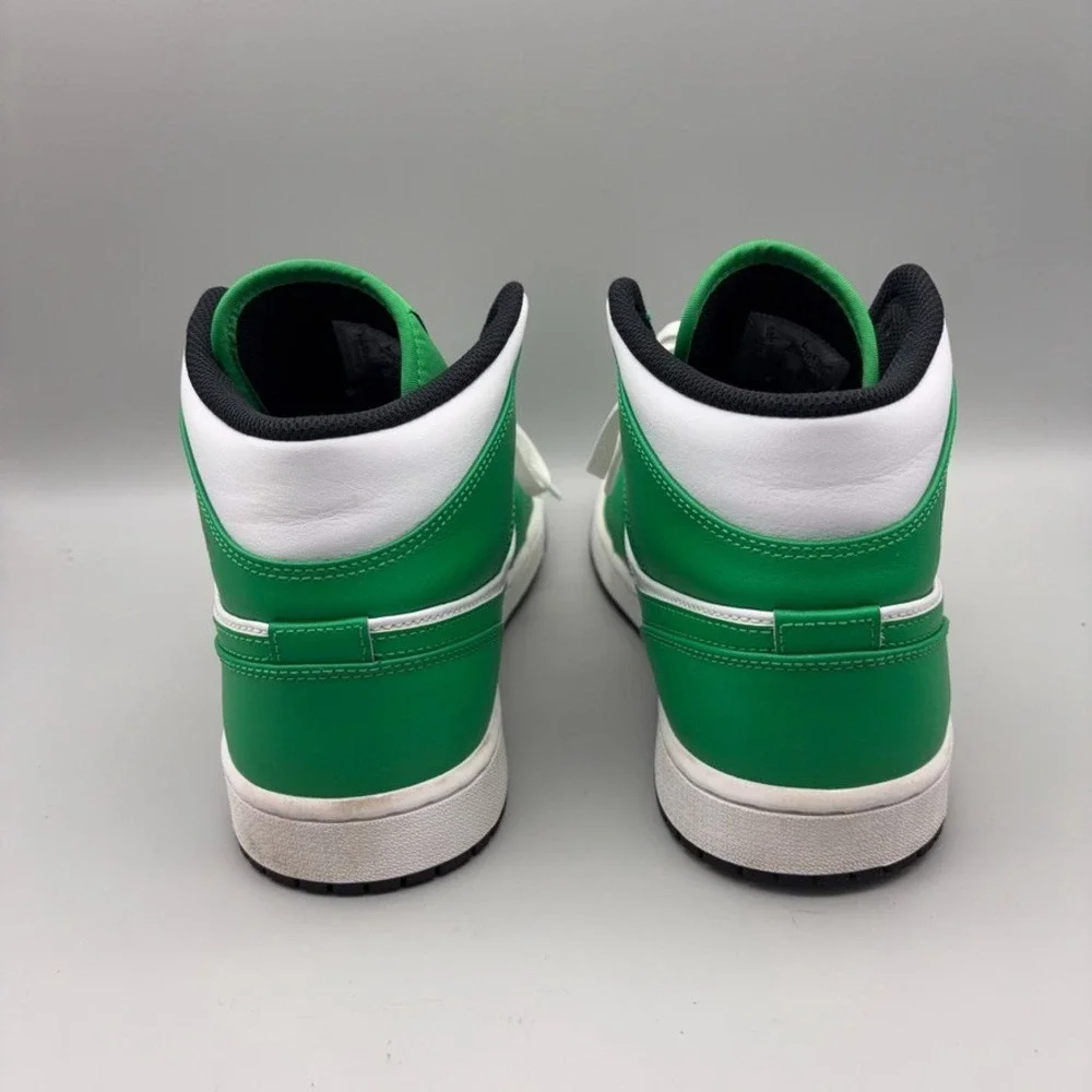 Nike Air Jordan Shoes Mens Size 10 Lucky Green White 1 Mid Colorblock DQ8426-301